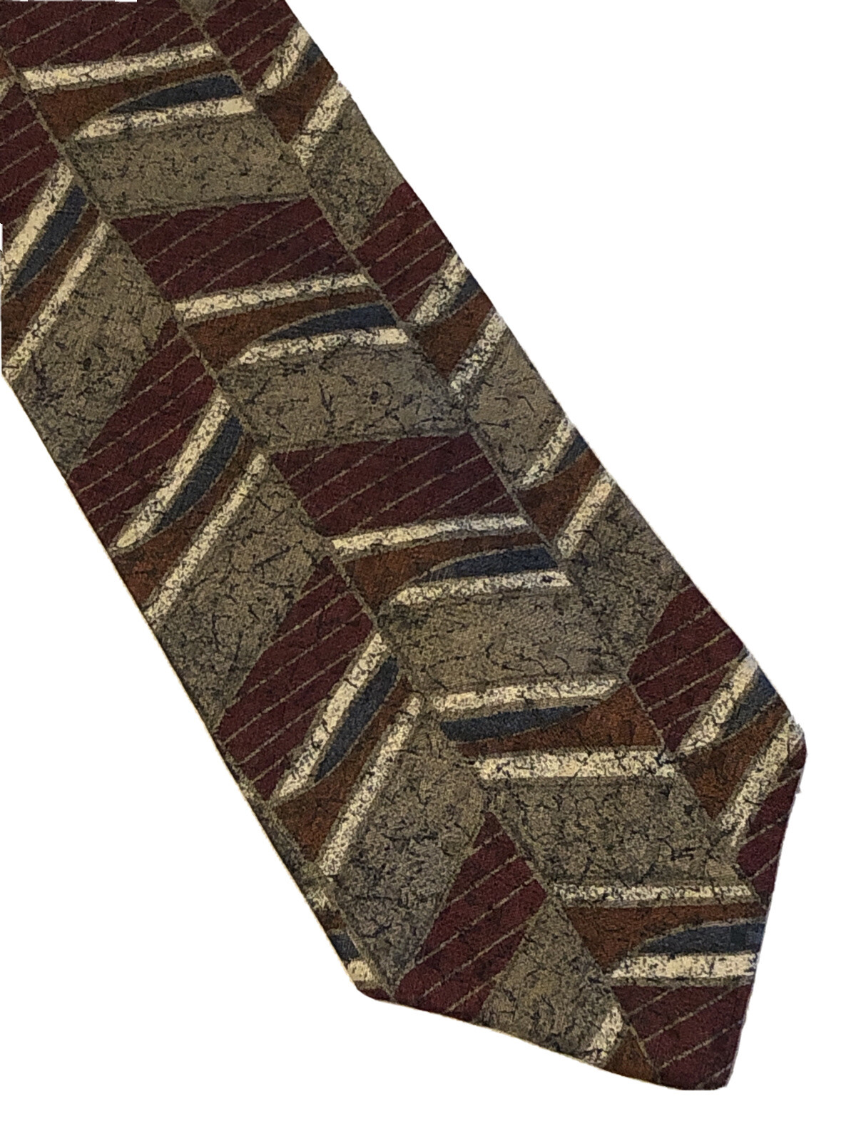 MBP Necktie Silk Tie Geometric Pattern Striped Red Multi-Color 58