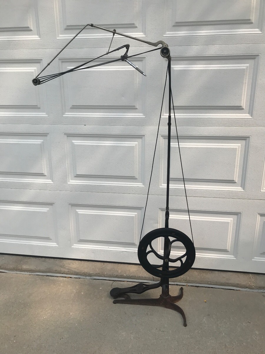 Antique Clev-Dent Dentist's Foot Operated Drill Cast iron Stand