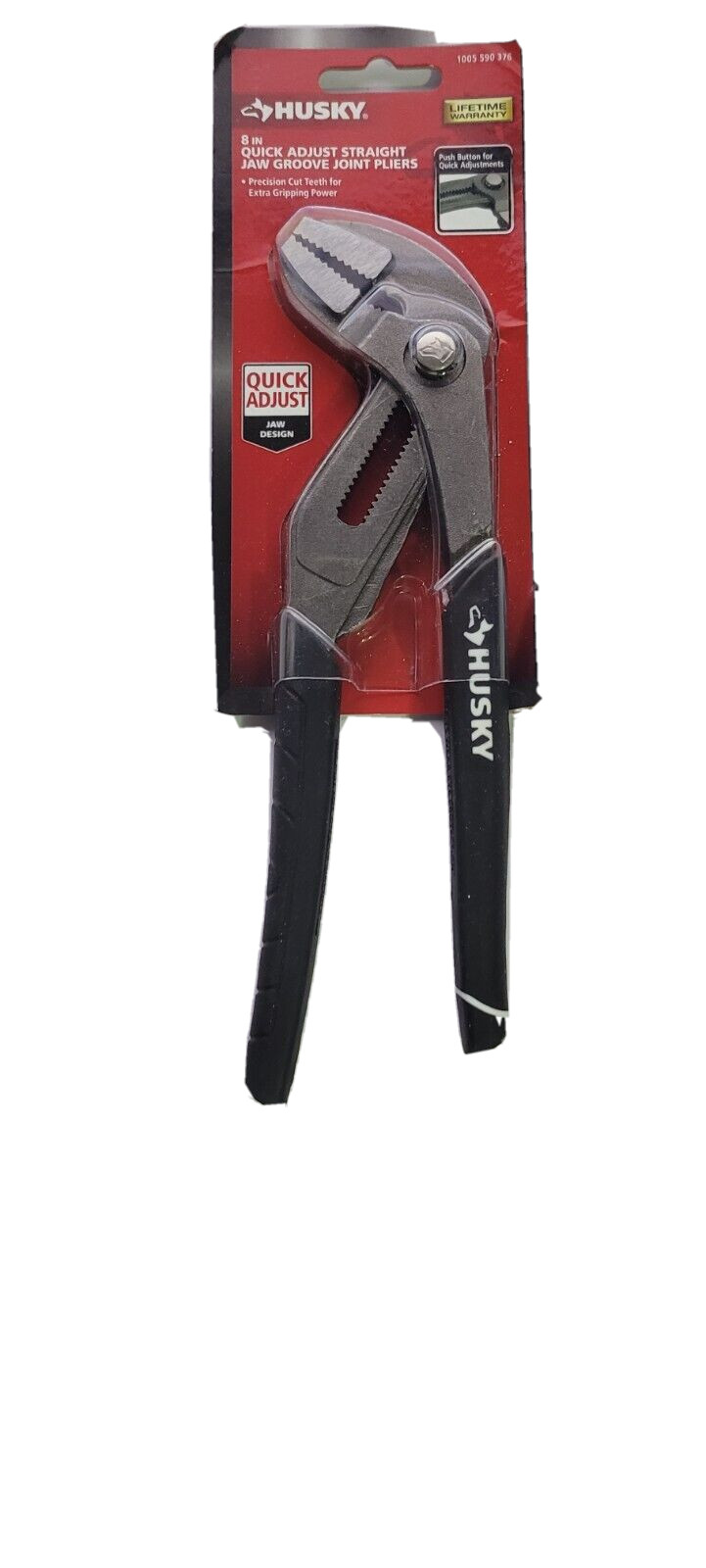 HUSKY 8 in. Quick Adjusting Groove Joint Pliers with Straight Jaw  Model #90139