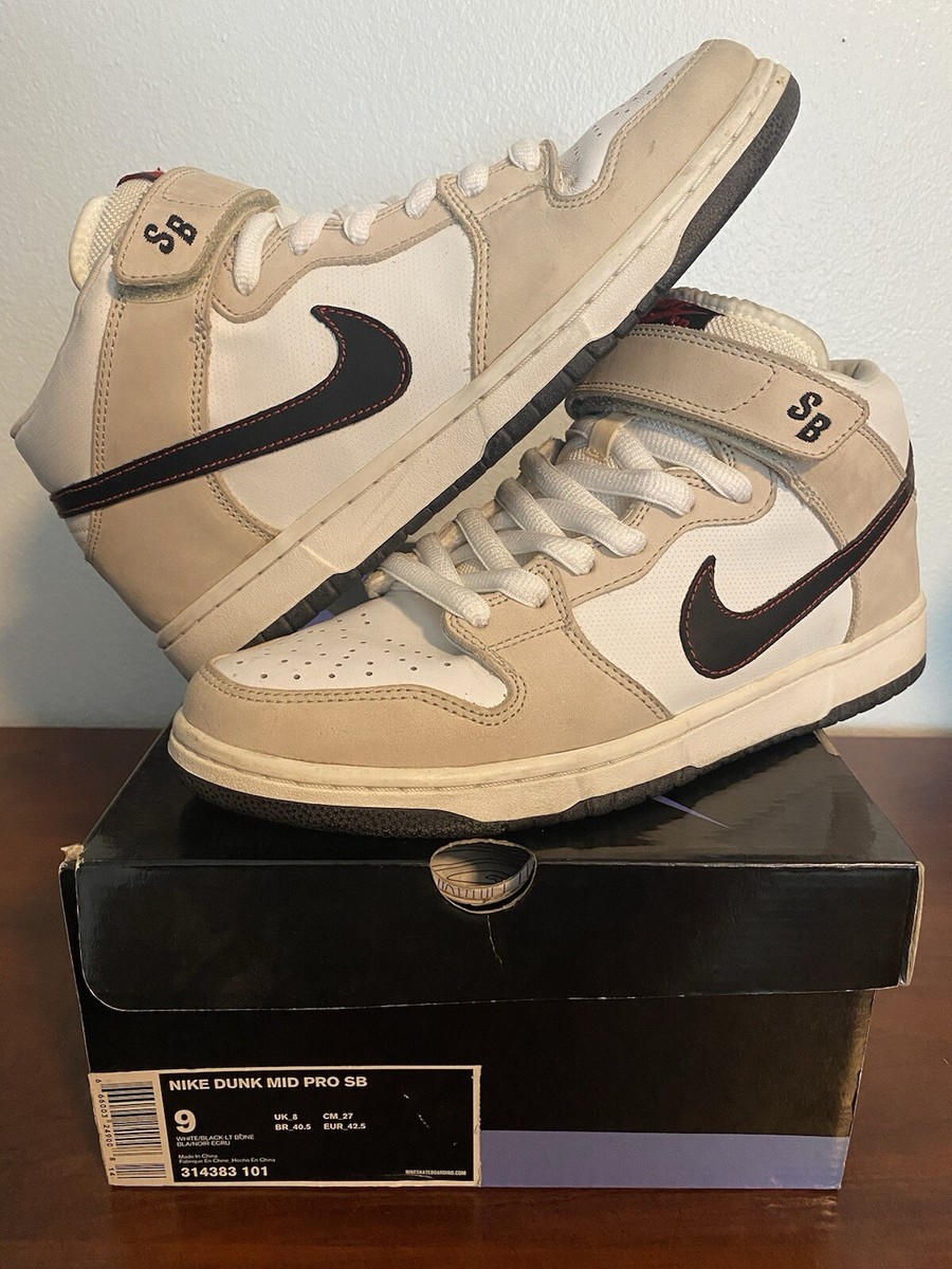 Size 9 - Nike Dunk Pro Sb Mid White for sale online | eBay