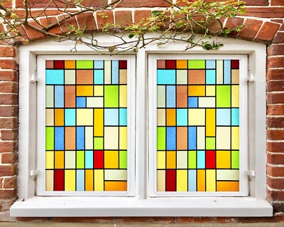 3D Farbe Block C629 Fenster Film Drucken Aufkleber Haftendes Buntglas UV Sinsin