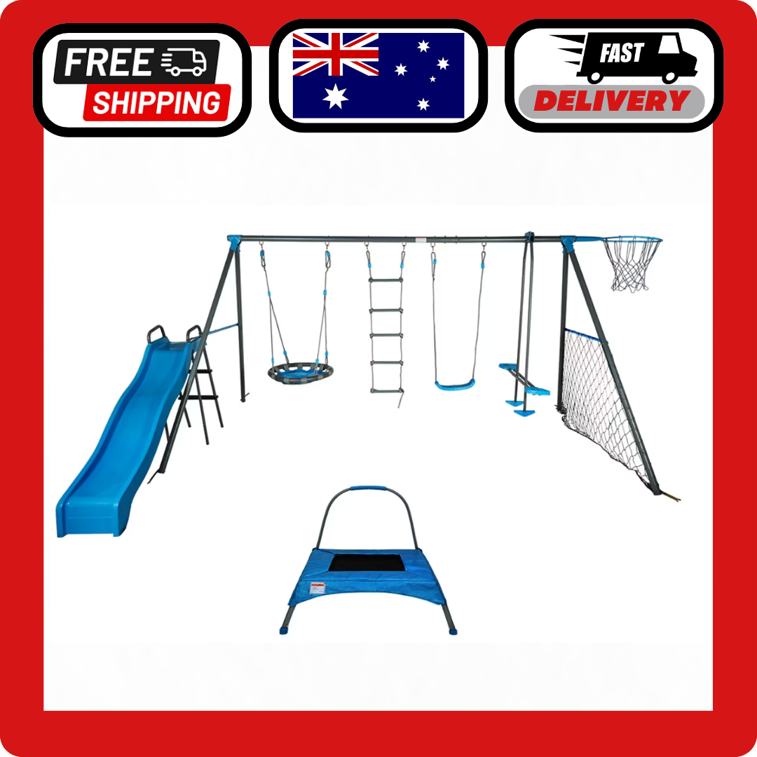 Station Swing Set Kids Outdoor Playground Trampoline Rope AU