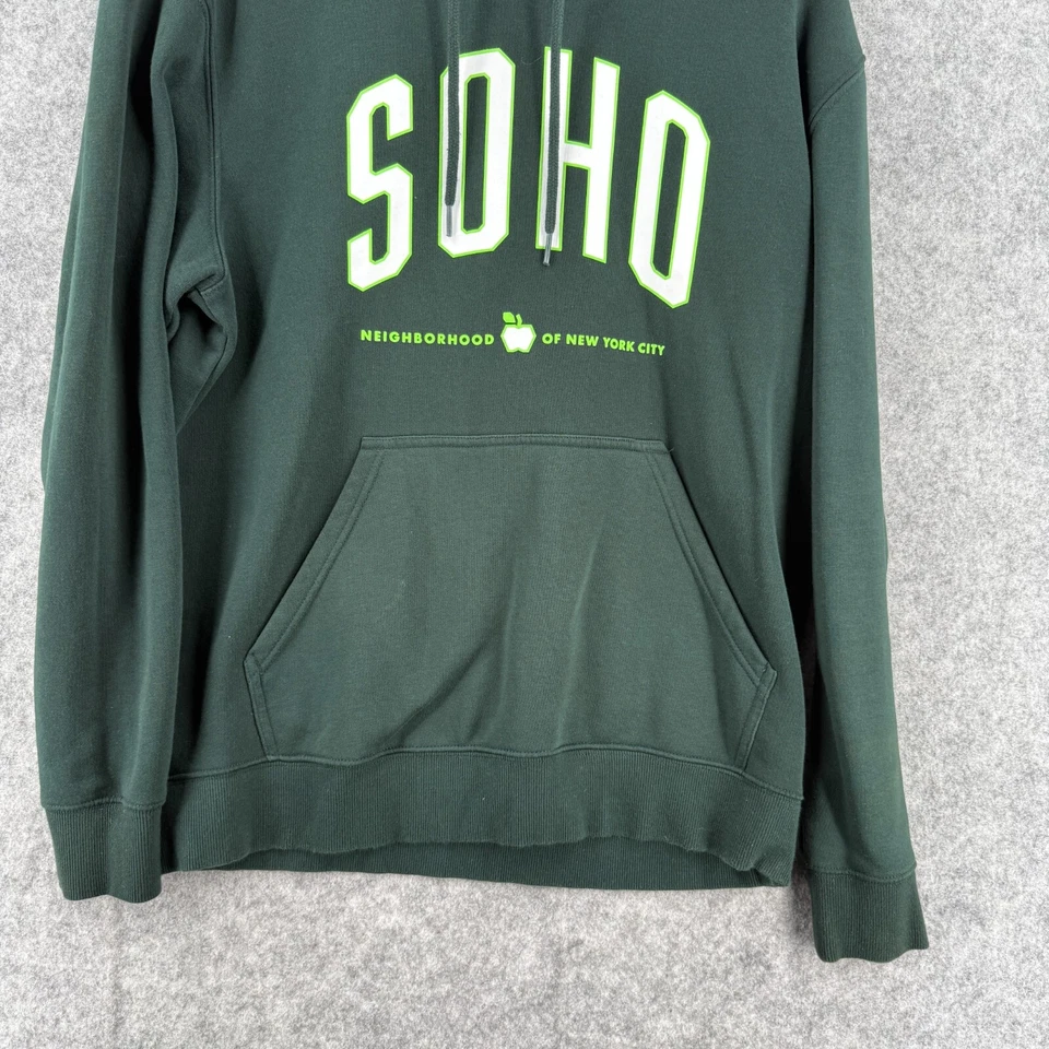 SOHO Hoodie H&M Medium Green Neon Women Men South of Houston Street - Imagem 2 de 4