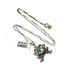 925 sterling silver Frog abalone gemstone pendant necklace 5.4g 18" unique — photo 2