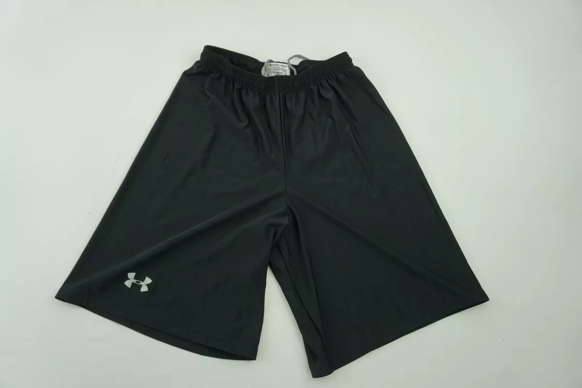 Under Armour Shorts Men Small Black Loose Heat Gear Drawstring Elastic Waist