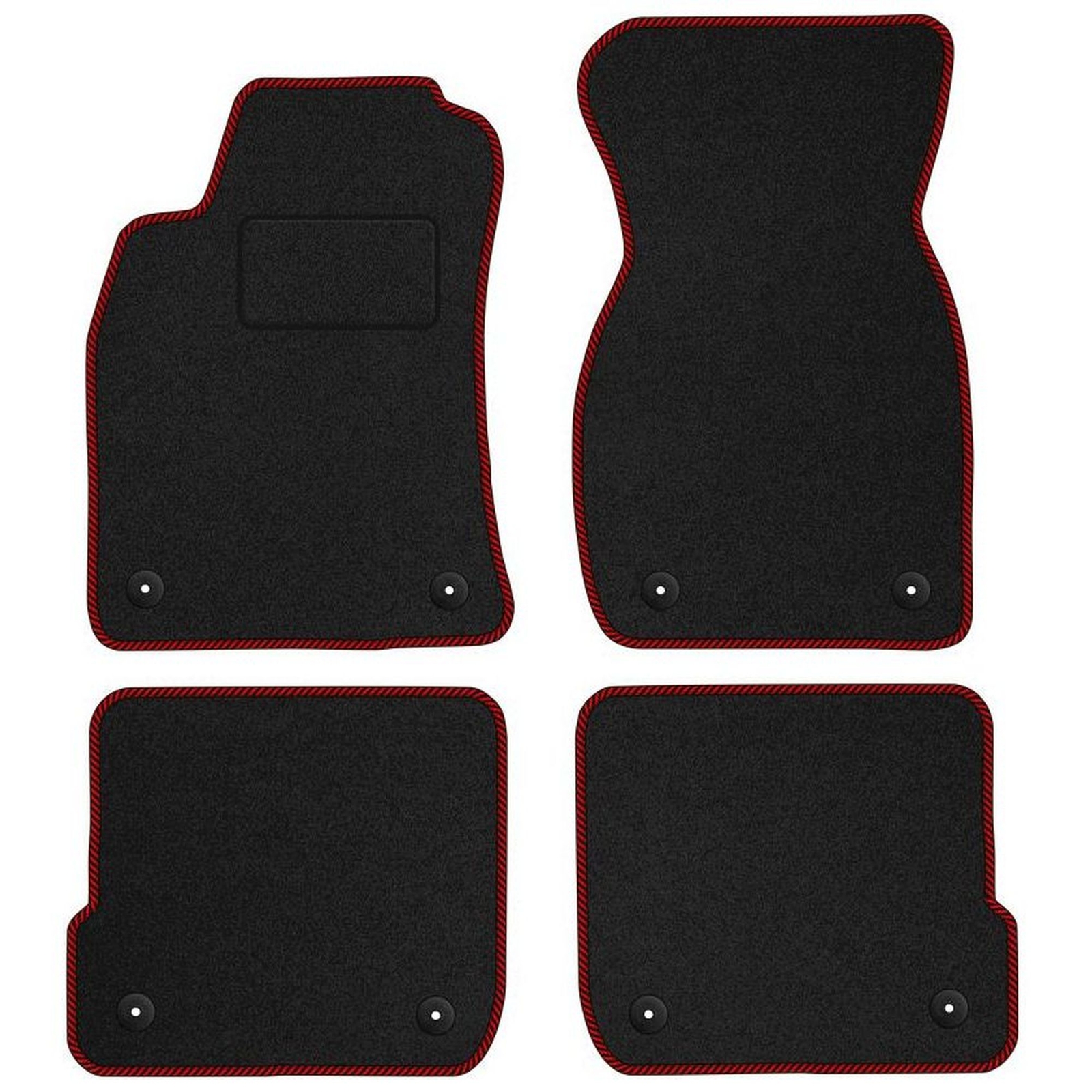 Tapis velours Audi A6 C5 haut de gamme Streak rouge