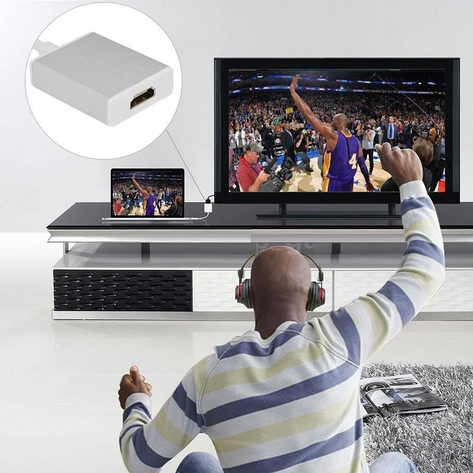 USB 3.1 Type-C to HDMI Adapter Audio Video HD 4K For Microsoft Surface Pro 8 7+ - Image 4 of 4