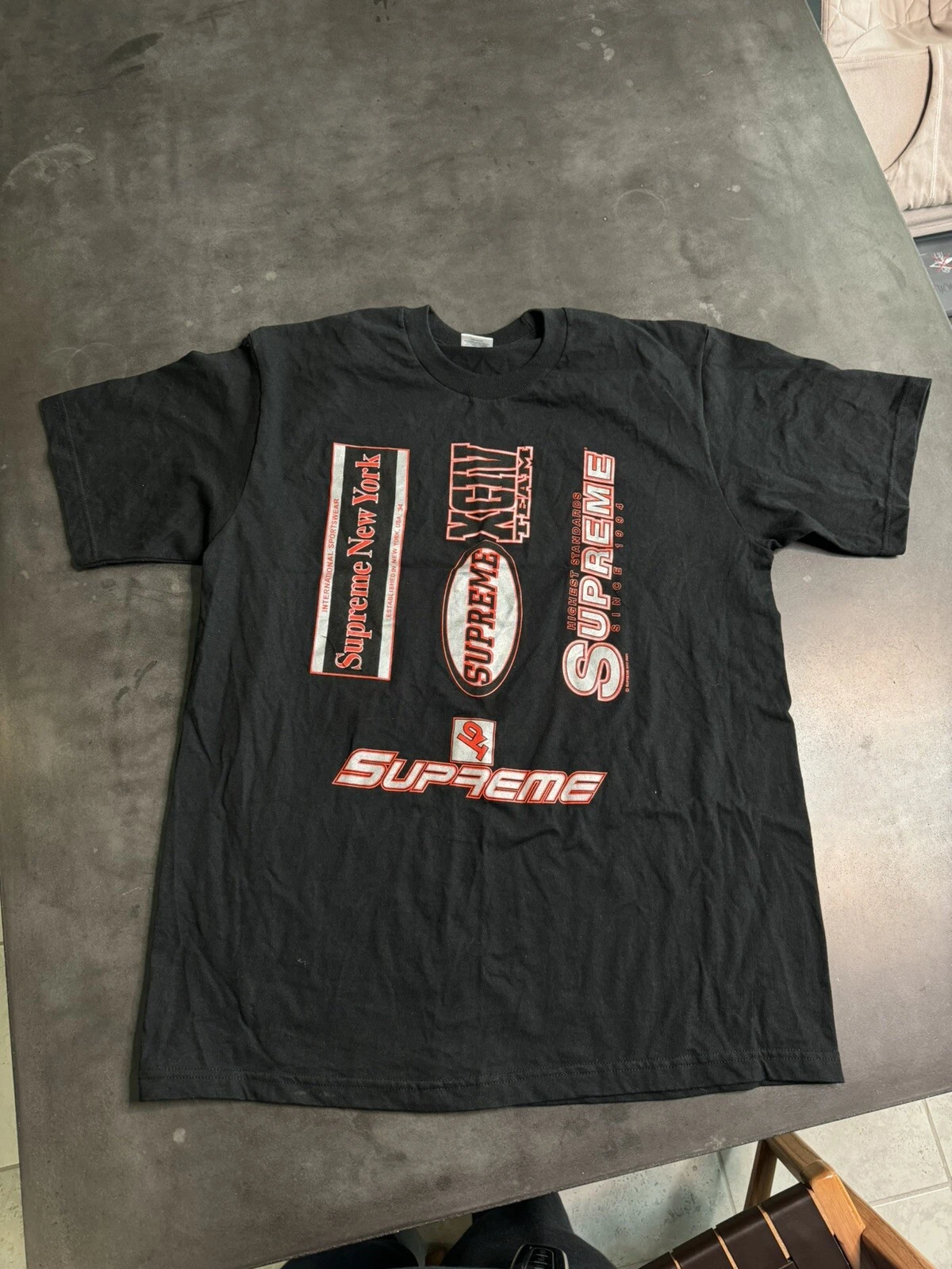 Supreme 21AW Multi Logos Tee Multi Logos T shirt manches courtes XLBlack Noir Neuf