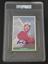 VADA PINSON Signed Oversized Baseball Card-CINCINNATI REDS-PSA