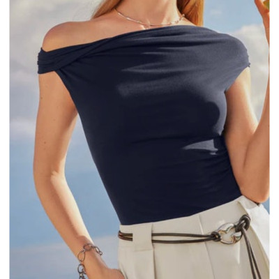 OGL Top Size XS NEW Eco-SkinKiss Multi-wear Versatile Necklines Brami Top Blue