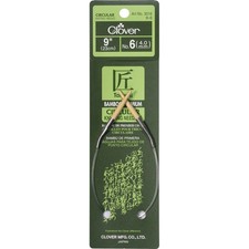 Clover 3016 9-6 Takumi Bamboo Circular Knitting Needles 9"-Size 6/4mm