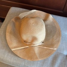 Wide Brim Straw Hat with Bow