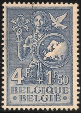 Belgium #B546 (SP287) VF USED - 1953 4fr + 1.50fr Childhood Allegory Youth Dove