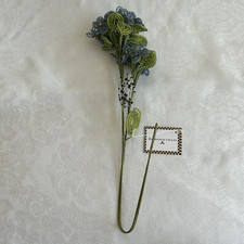 Mackenzie Childs BLUE HYDRANGEA Beaded Flower Stem Set Of 4 NEW m25-no