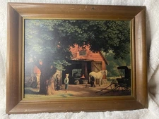 Vintage MCM Paul Detlefsen “The Smithy” Blacksmith Framed