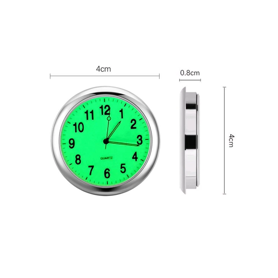1/2pcs Mini Clock Luminous Quartz Analog Watch Stick-On Clock For Car Auto Home - Image 2 of 4