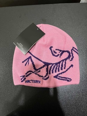 New Arc'teryx Merino Wool Beanie Pink Bird Head Logo Winter Ski