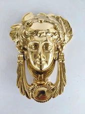 Vintage Door Knocker Solid Brass Grecian Greek Goddess Large 7" 3 Lbs