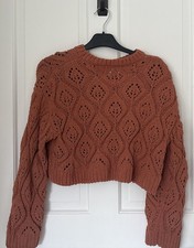 Zara Girls Crochet Chunky Knit Crewneck Sweater