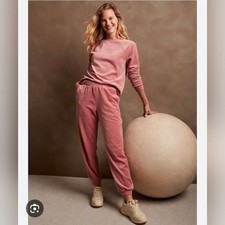 Banana Republic Baby Pink Velour Jogger Tracksuit Size Small