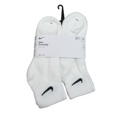 Nike Everyday Cushioned White Ankle Socks 6 Pack Women's 6-10 / Youth 5Y-7Y NEW