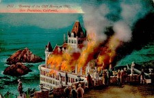 c1907 Burning of the Cliff House San Francisco CA Postcard Edward Mitchell