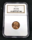 1958 1c LINCOLN Penny Cent NGC MS 65 RD 7887