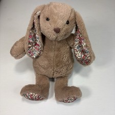 Jellycat Bashful Posy Blossom Bunny Beige Floral Ears Feet Medium 12" RETIRED