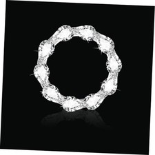 Car Bling Push Start Button Cover, Teardrop Crystal Rhinestone 1 PC White