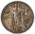 1929 25c Standing Liberty Silver Quarter - Luster - Original Toning - SKU-Y6367