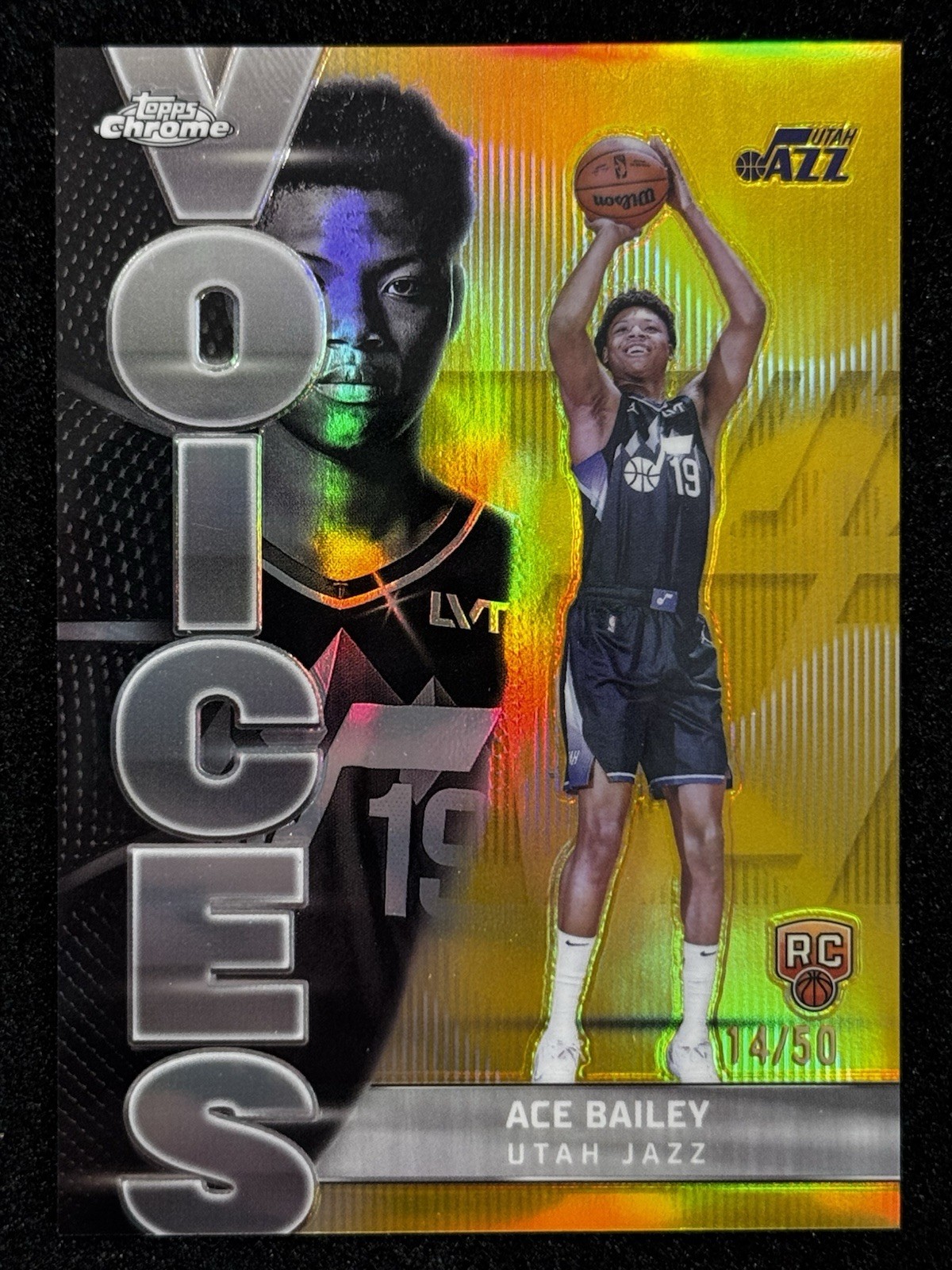 ⭐️⭐️Ace Bailey Topps Chrome 2025 Gold Voices /50 VS-10 Insert⭐️⭐️