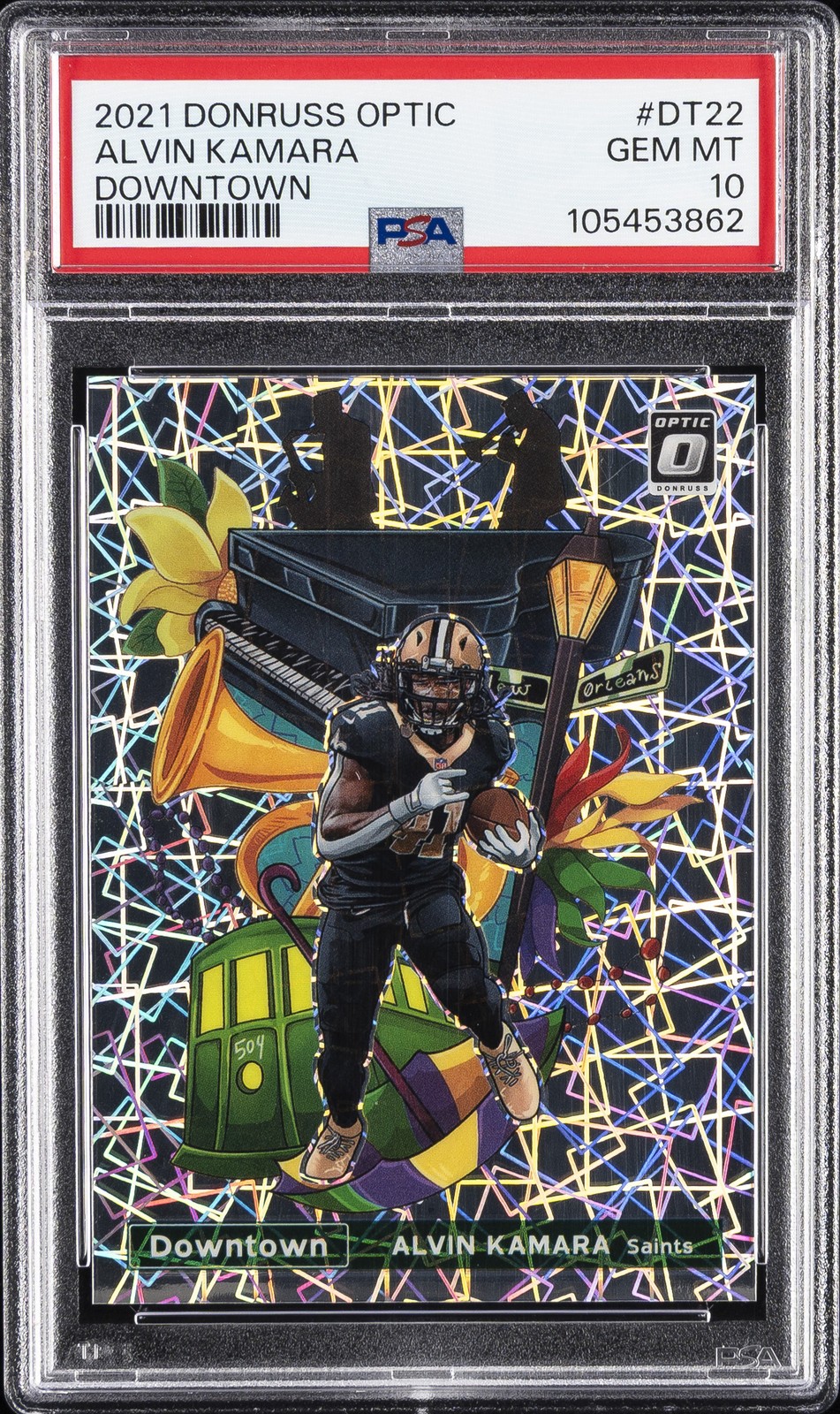2021 PANINI DONRUSS OPTIC DOWNTOWN #DT22 ALVIN KAMARA PSA 10