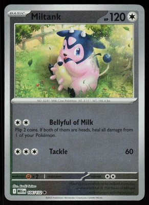 #ad Miltank 106 132 Common Mega Evolution Pokemon Reverse Holo Near Mint $0.99