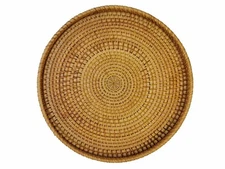 Hand Woven Rattan Serving Basket 11 inch - Round Platter for Fruit, Snacks, A...