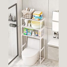3-Tier Carbon Steel Over Toilet Storage Rack Freestand Bathroom Organizer Shelf