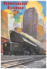 1946 Pennsylvania Railroad 100 Years of Progress Advertising Poster