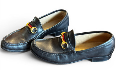 Authentic Gucci Black Leather Horsebit Loafers 10.5  D-Men s Size  110 0010/2