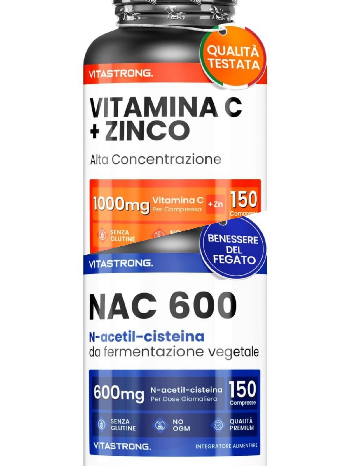 Integratori| Vitamina C + Zinco | NAC | 2 flaconi