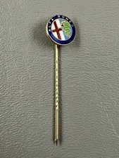Vintage Alfa Romeo Enamel Stick Pin Italy Automobile Car Gold Tone Italy
