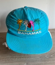 Teal Bahamas Hat Men’s Adjustable Baseball Cap Blue Polyester Tropical Style