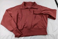 Old Navy Active Dynamic Fleece Pullover Women's Medium Rose Quarter Zip Stretch