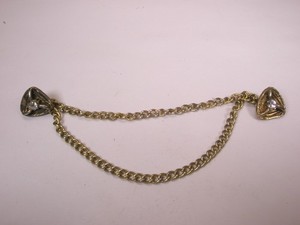 4" Rhinestone Vintage Button Chain Sweater Closure sc38