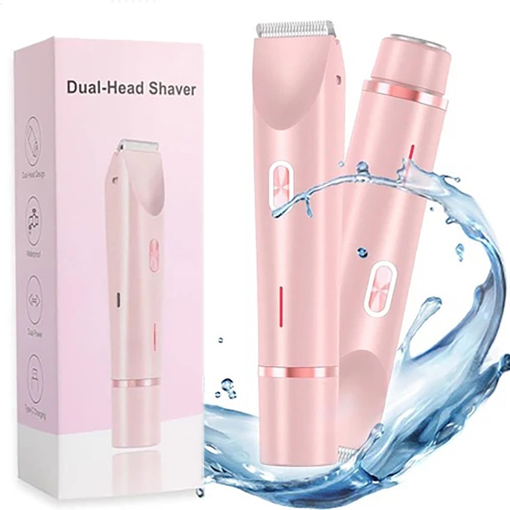 Dual Head Electric Women Shaver 2 in 1 Waterproof Lady Razor