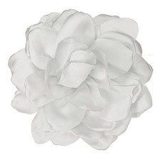 4.7" Silk Satin Flower Brooch Pin Large Peony Floral Lapel Pin White