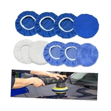  9PCS Car Polisher Pad, 5 to 6 Inches Car Orbital Microfiber Bonnet 5-6 Inches