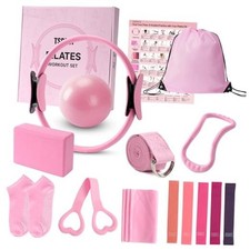 Pilates Ring Kit for Women,Magic Circle Hoop, 5 Resistance Bands,Yoga Ball 