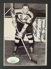 Boston Bruins Woody Dumart Signed Autographed Photo JSA NHL Hockey Stanley Cup