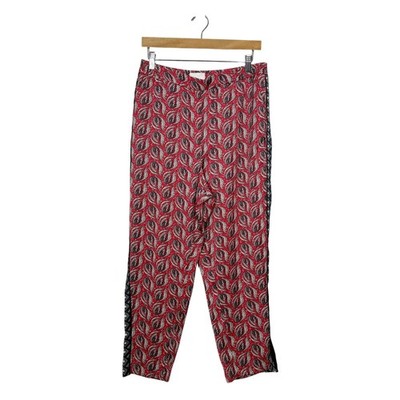 Anthropologie Ett:Twa Tabitha Print Pants Womens Size Medium Red Cropped Trouser