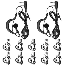 10 Pack Walkie Talkie Earpiece with Mic Ear Piece with Microphone Two Way Rad...