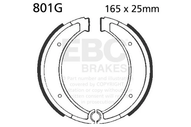 Grooved Organic Brake Shoes EBC 801G - Image 4 of 4